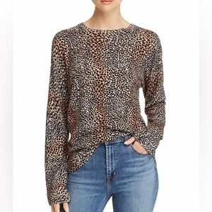 Equipment Femme Wool Leopard Animal Print Lightweight Sweater XL